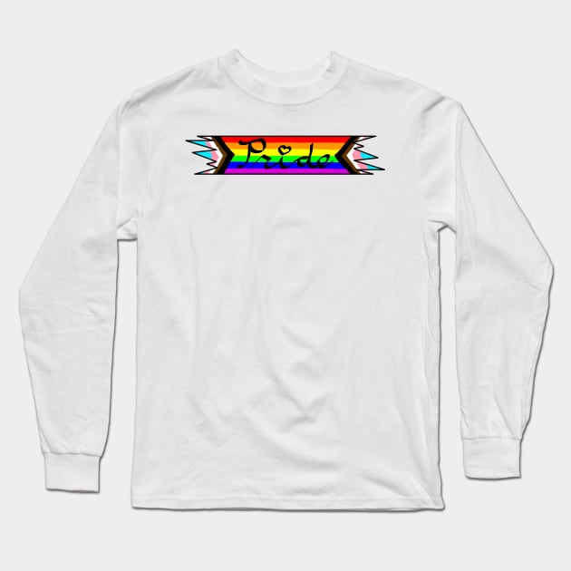 Trans POC LGBTQ+ Pride Ribbon Long Sleeve T-Shirt by HuskyWerewolf